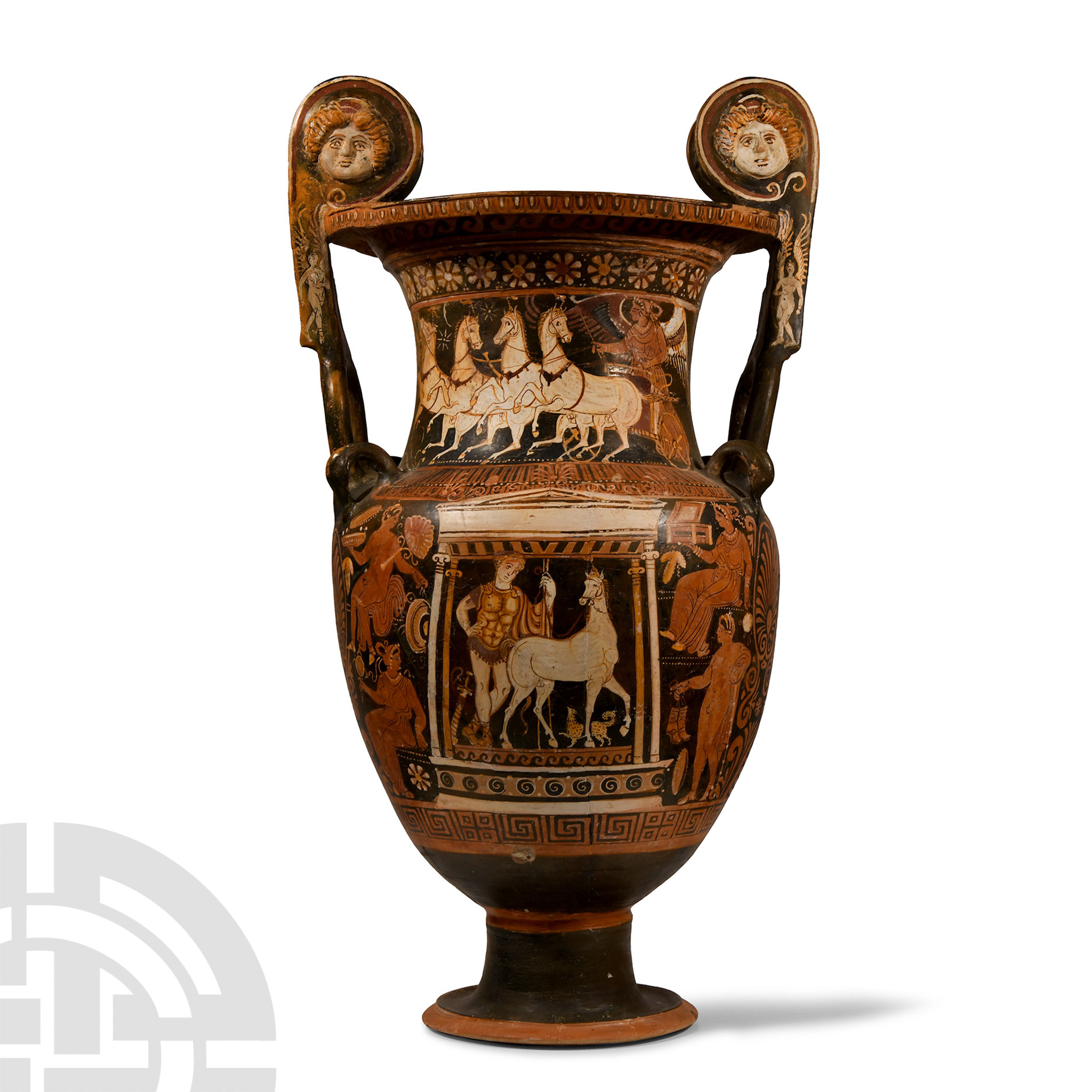 Monumental Apulian Red-Figure Volute Krater Attributed to the Licurgus Painter - Image 2 of 8