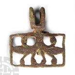 Medieval Gilt Bronze Knight's Horse Harness Pendant