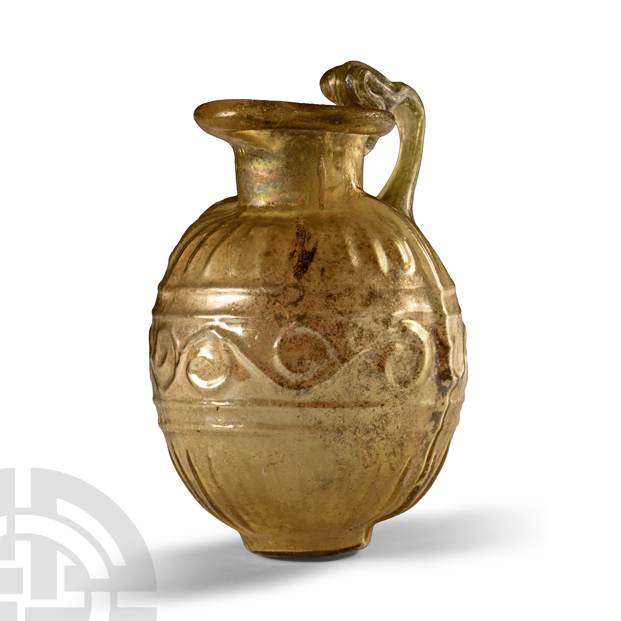 Roman Yellow Glass Flask - Image 4 of 4