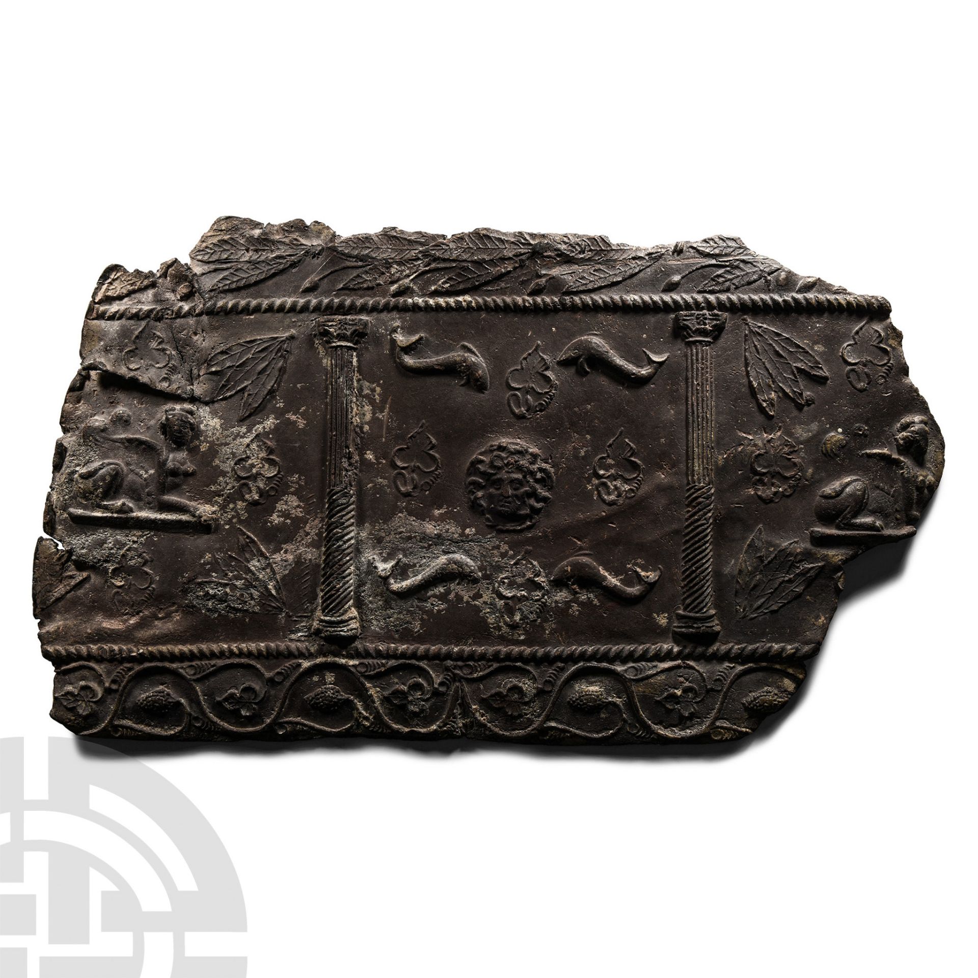 Roman Lead Sarcophagus Panel Fragment - Bild 2 aus 2