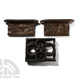 English Carved Oak Panel Group