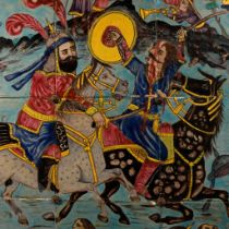 Qajar Tiles Decorated with Persian Battle Scene
