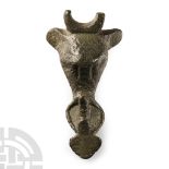 Iron Age Celtic Bronze Bull's Head Bowl Mount