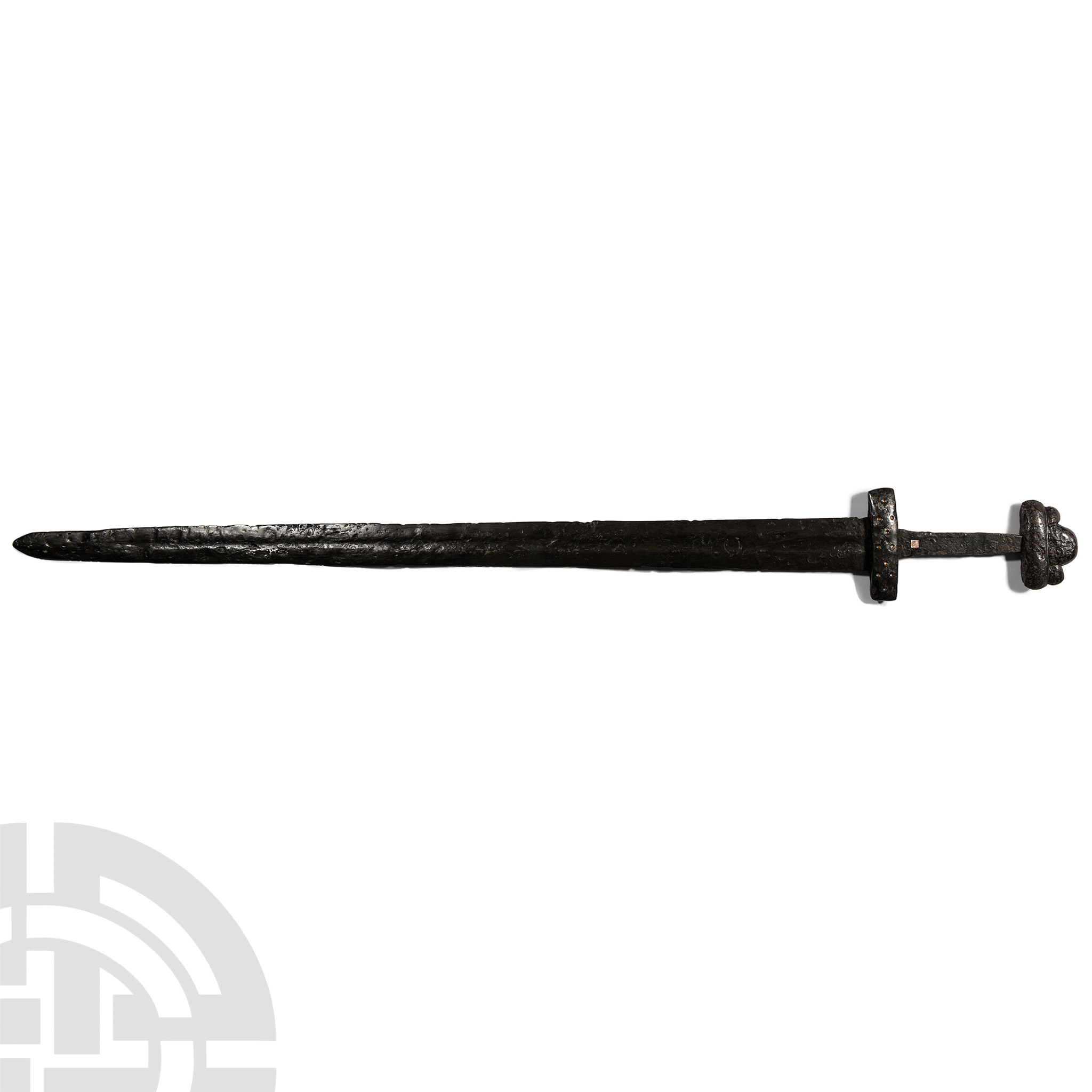 Viking Sword with Inlaid Cross and Orb Mark