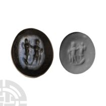 Roman Gem with Emperor with Trophy