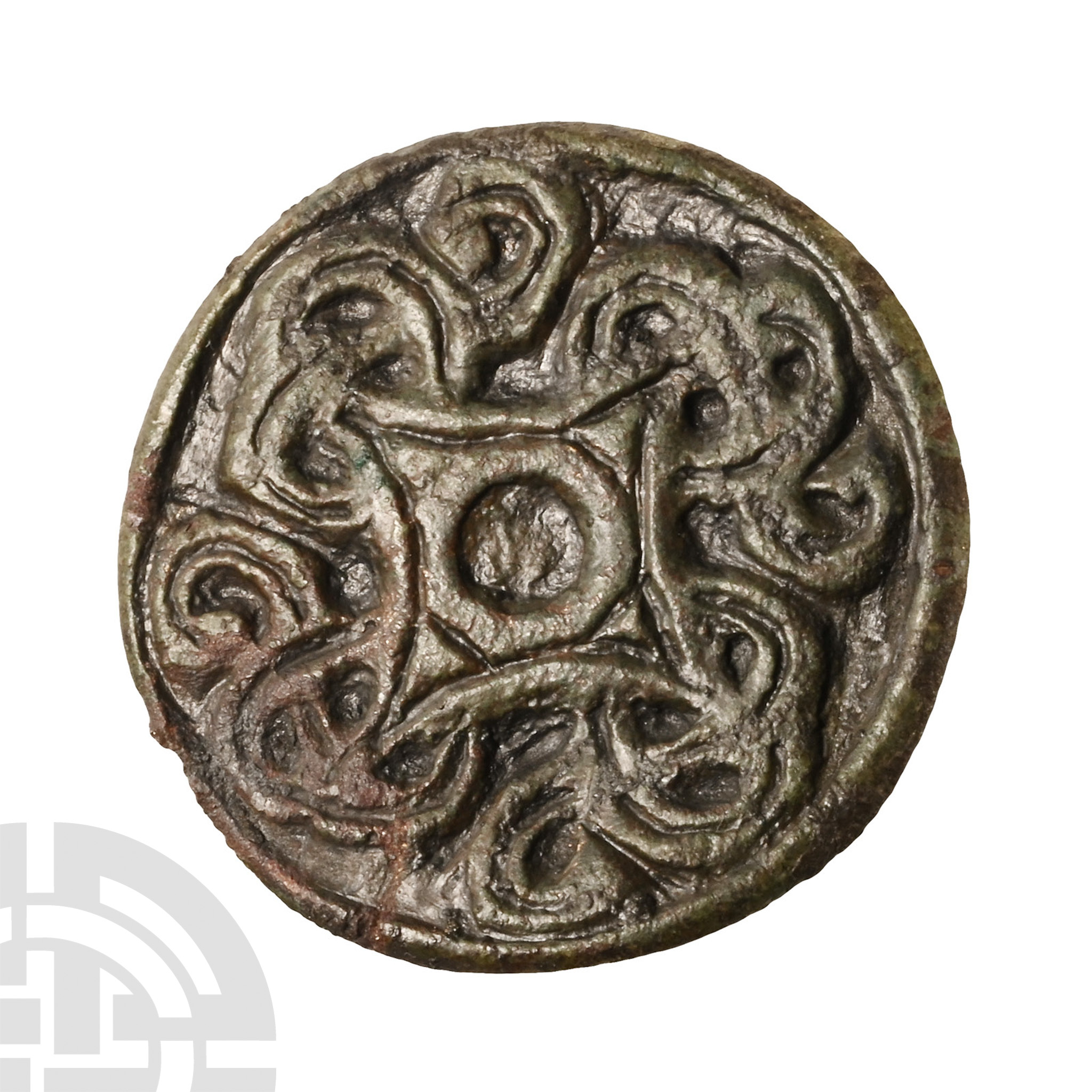 Anglo-Scandinavian Viking Bronze Borre Knot Disc Brooch