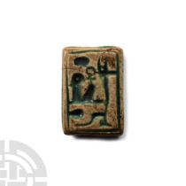 Egyptian Faience Block Bead for Ramesses II