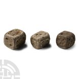 Large Roman Lead Gaming Dice Group