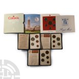 World Coins - Canada 1983 Set with Three UK Decimal Coin Sets