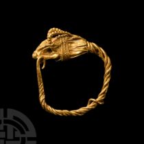 Achaemenid Gold Ram Earring