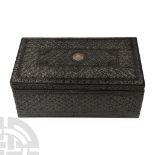 Northern Indian Nagina Ebony Writing Box with 'M H' Initials