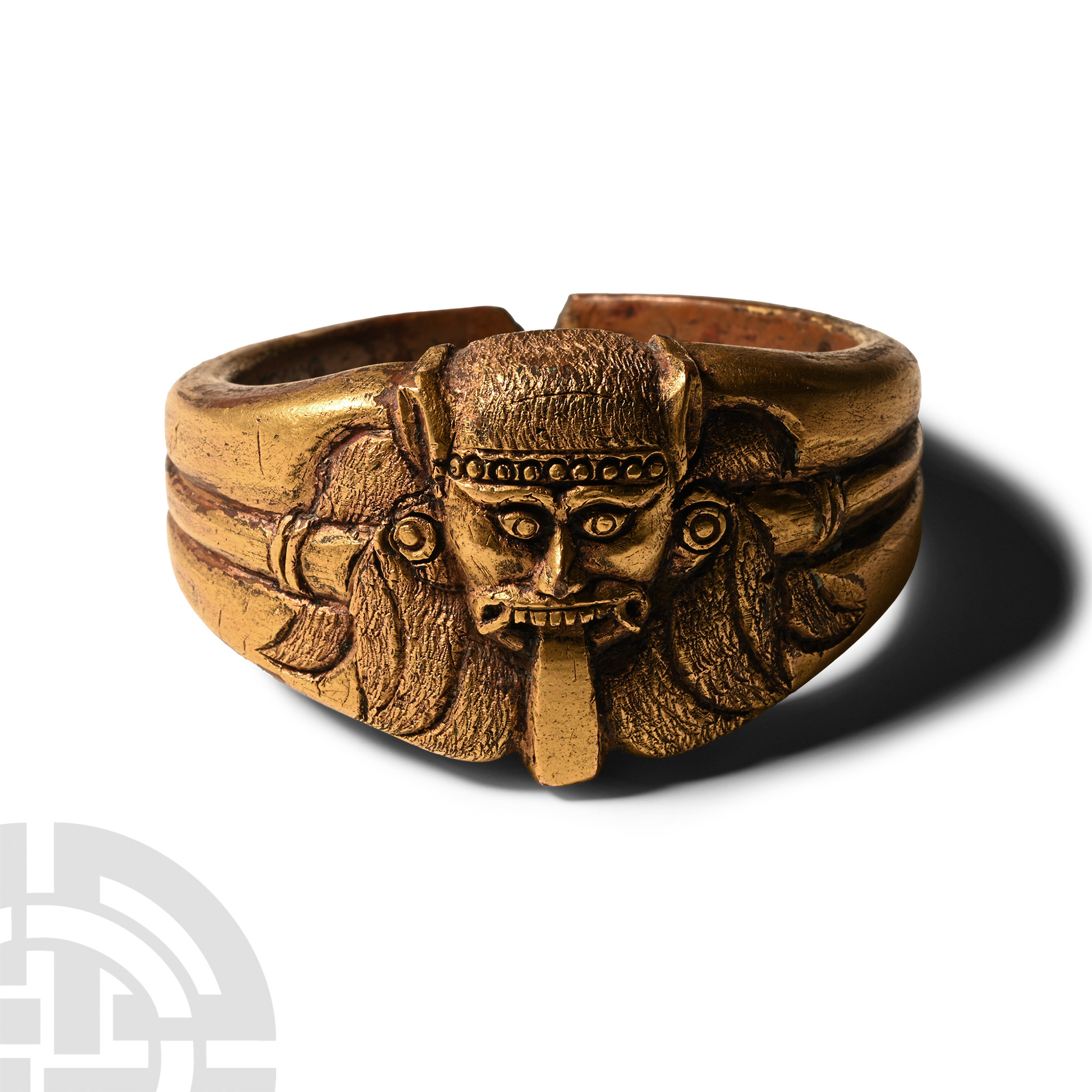 Tibetan Gilt Bronze Bracelet with Demon