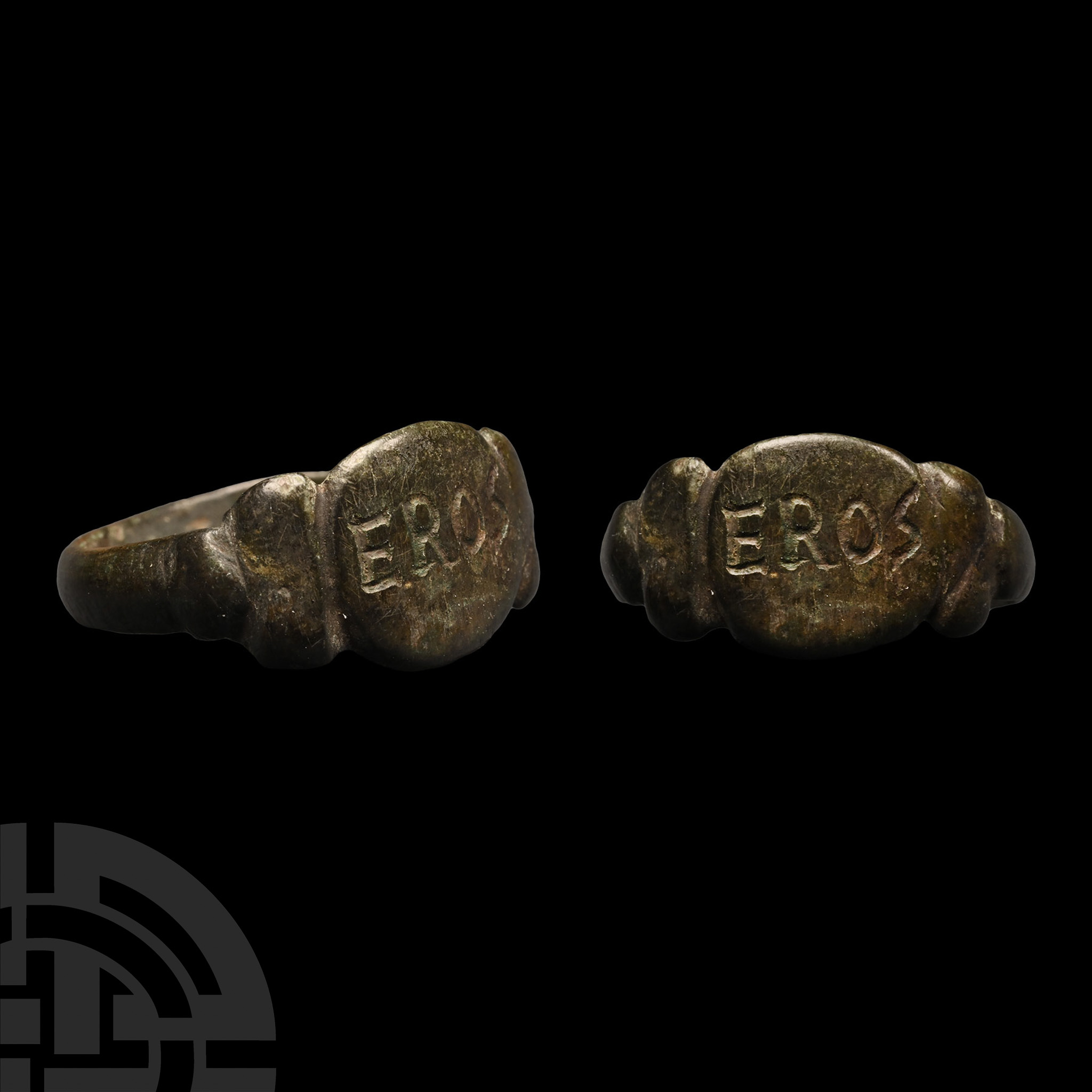 Roman Bronze Signet Ring for EROS