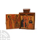 Ethiopian Wooden Icon with Paintings of Saints
