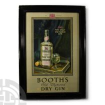 Booth's Gin Advertisement in Original Frame