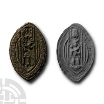 Medieval Bronze Vesica-Shaped Ecclesiastical Seal Matrix