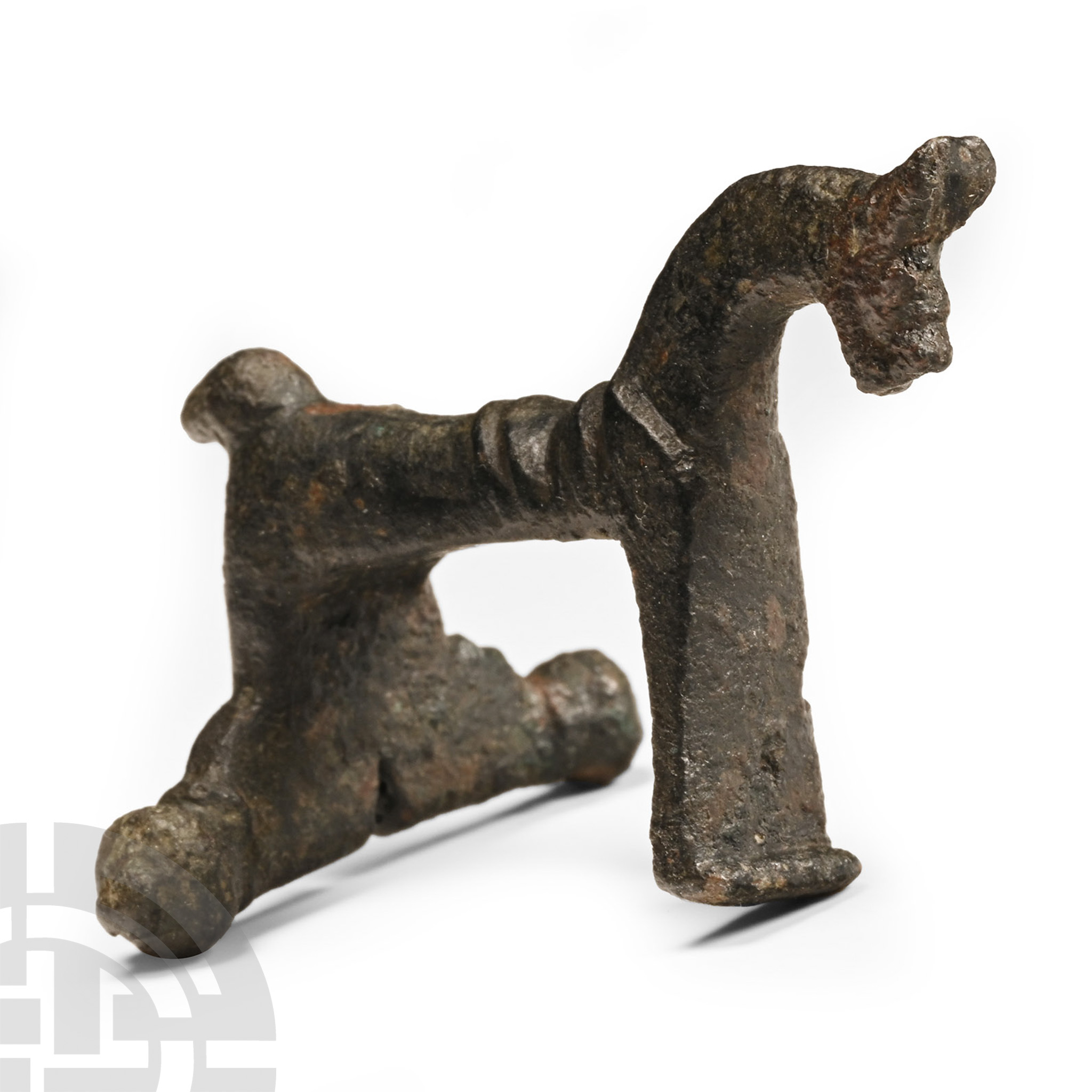 Roman Bronze Horse Bow Brooch