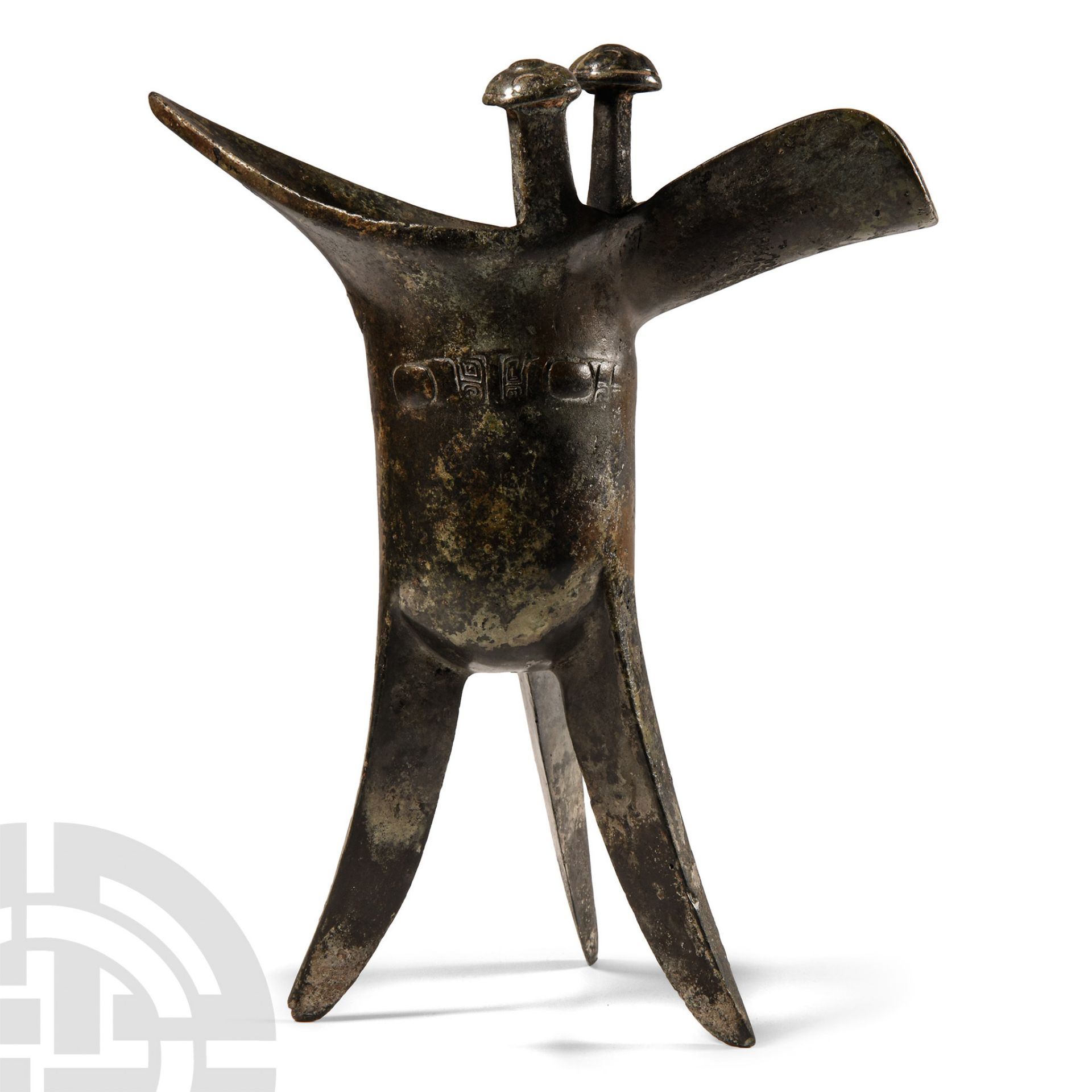 Archaic Chinese Shang Bronze Jiu - Bild 3 aus 3