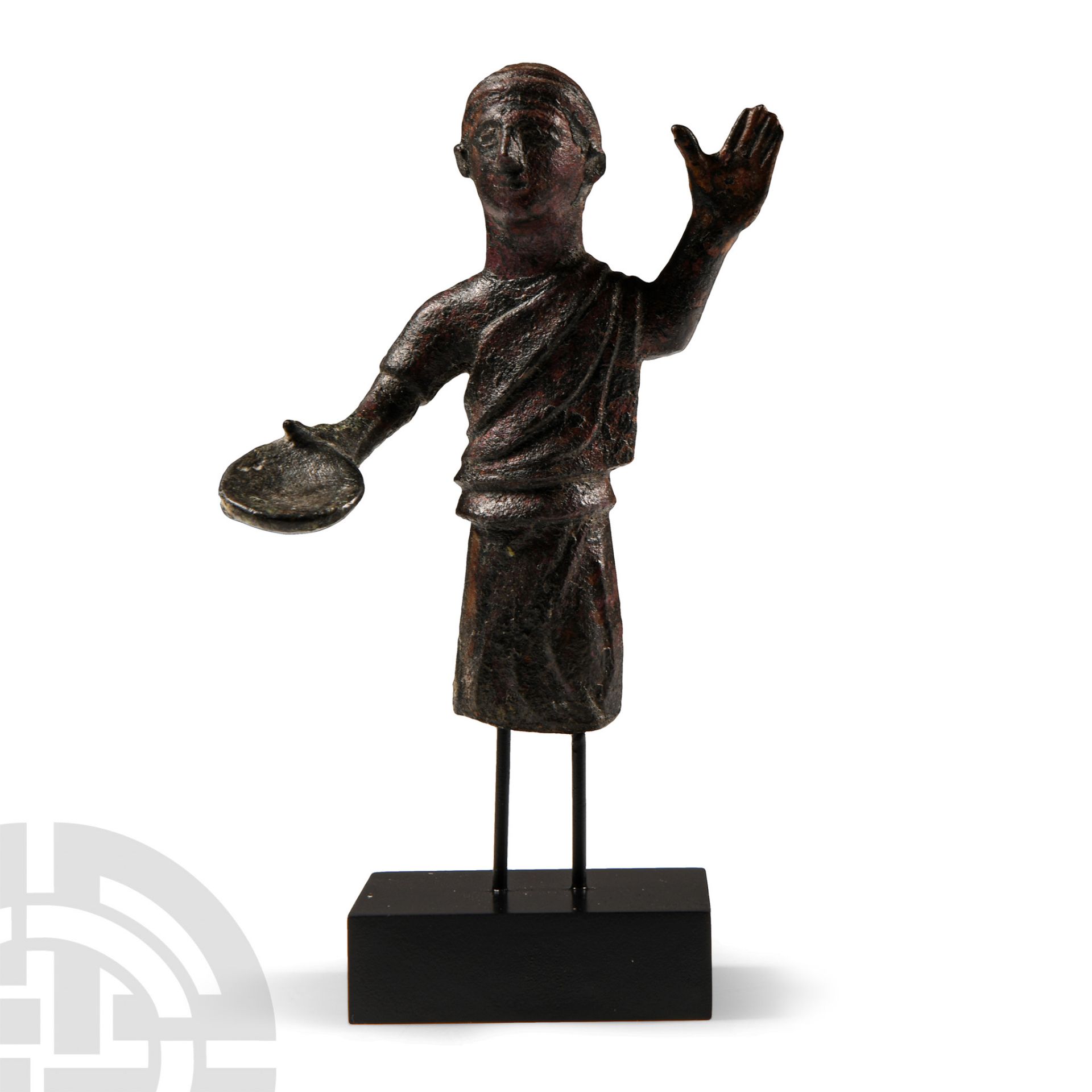 Etruscan Bronze Statuette with Offering - Bild 2 aus 2