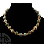 Western Asiatic Turquoise Ceramic Bead Necklace