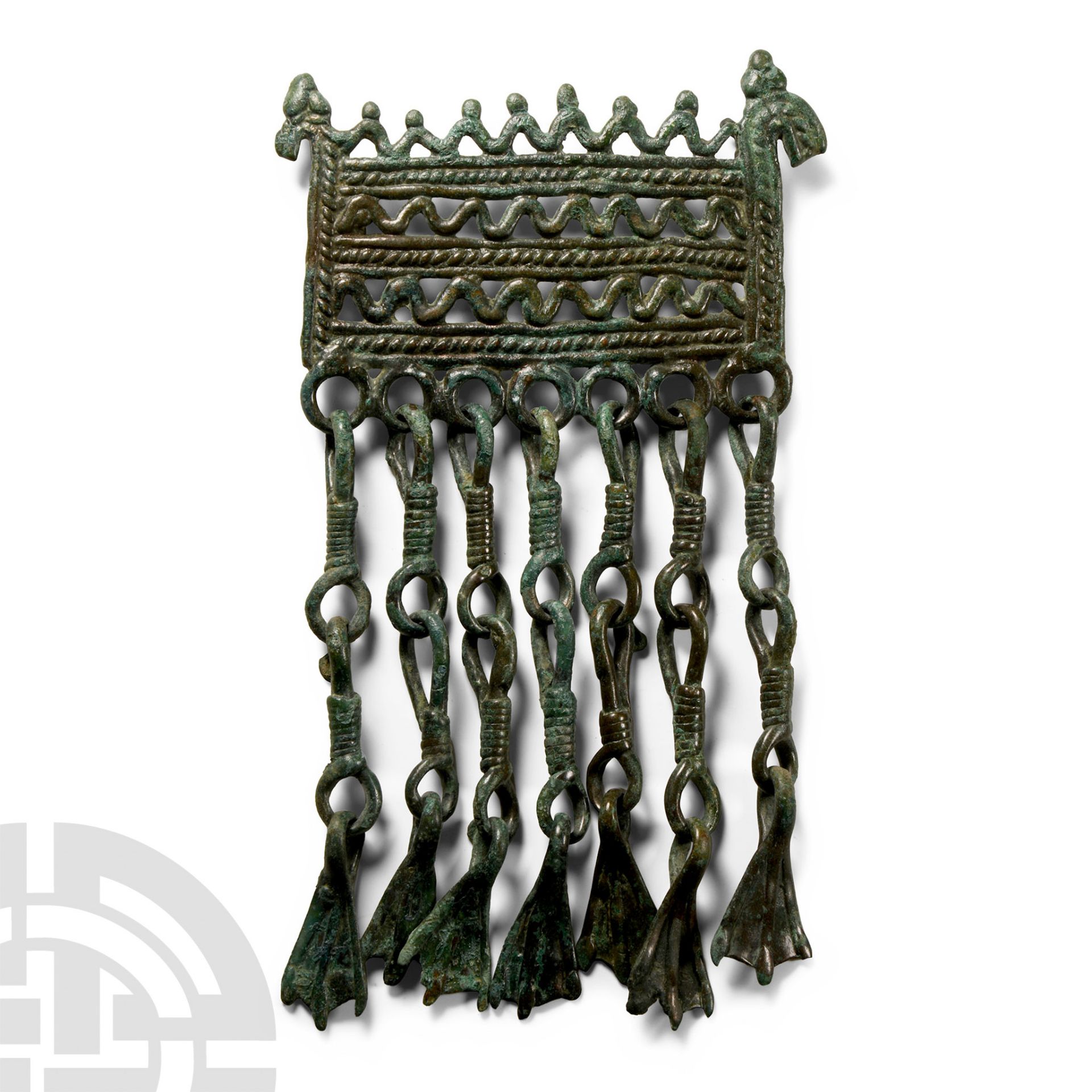 Viking Age Bronze Pendant with Duck-Foot Pendants