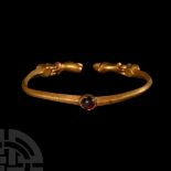 Western Asiatic Gold Bracelet with Beast-Headed Terminals