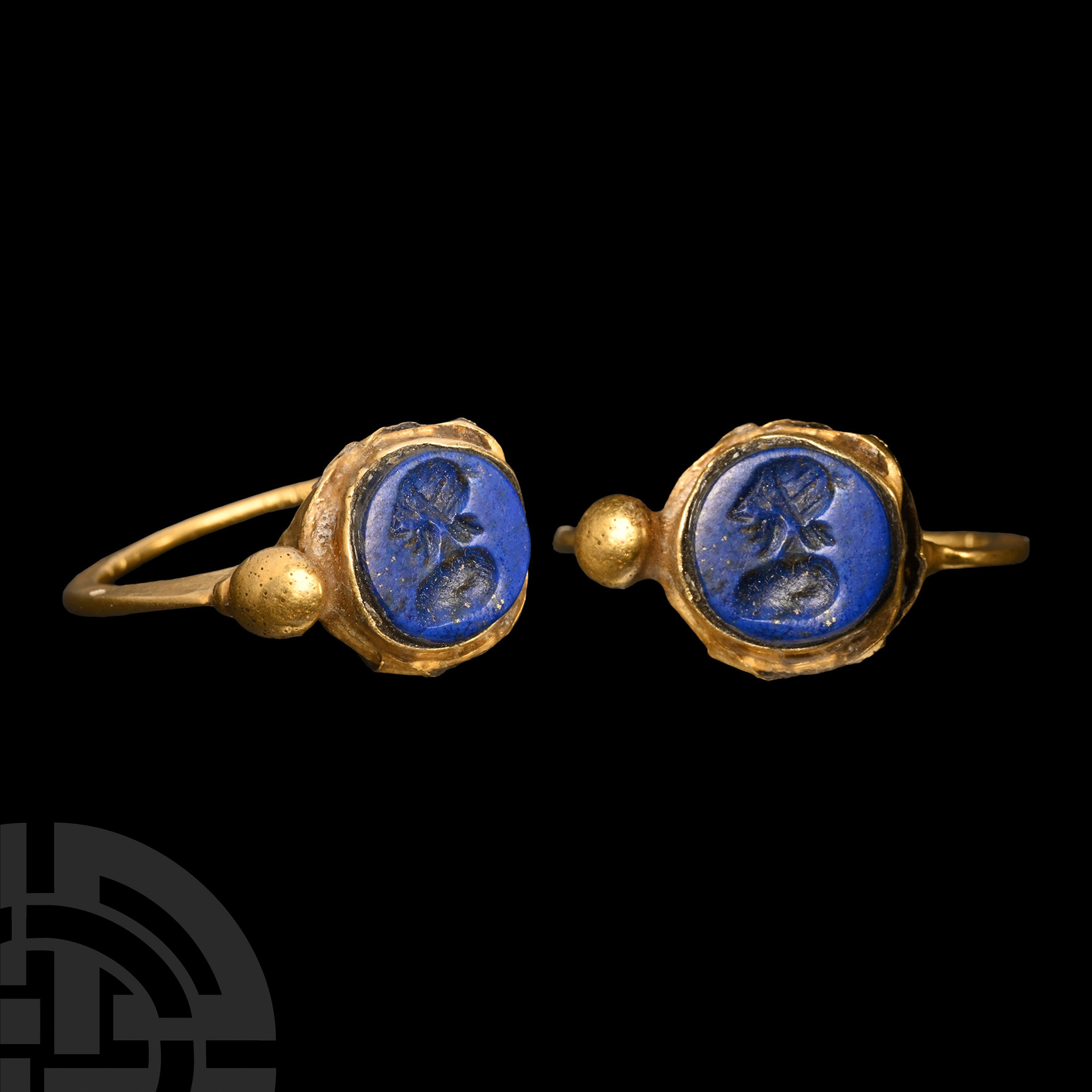 Sassanian Gold Ring with Portrait Gemstone