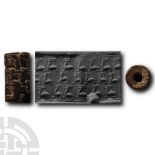 Western Asiatic Stone Cylinder Seal with Quadrupeds