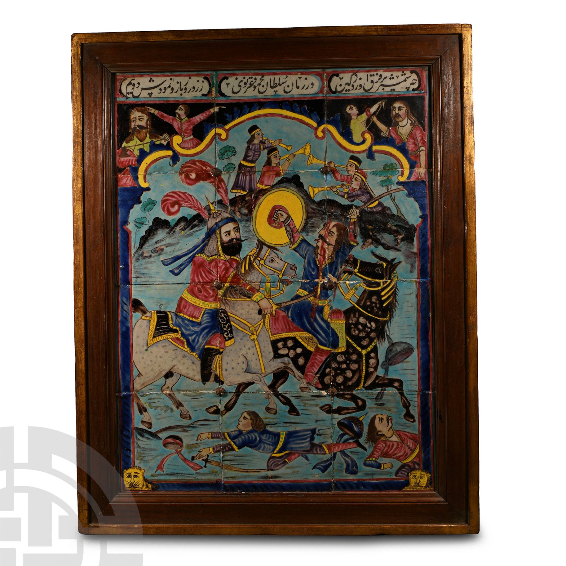 Qajar Tiles Decorated with Persian Battle Scene - Bild 6 aus 6