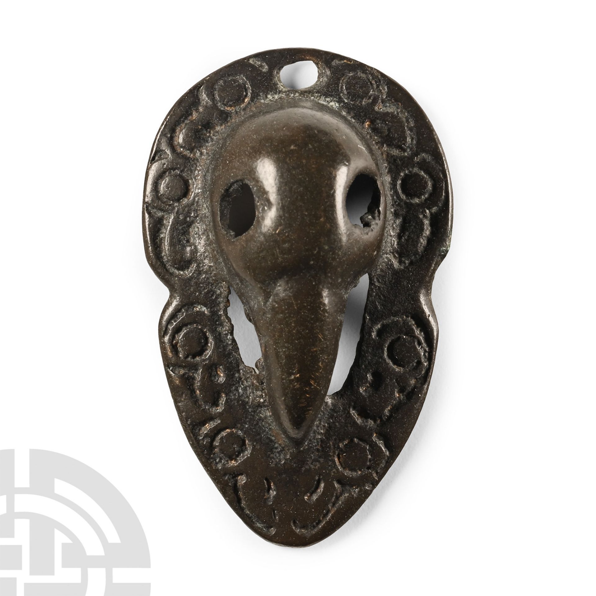Viking Bronze Raven's Head Mount