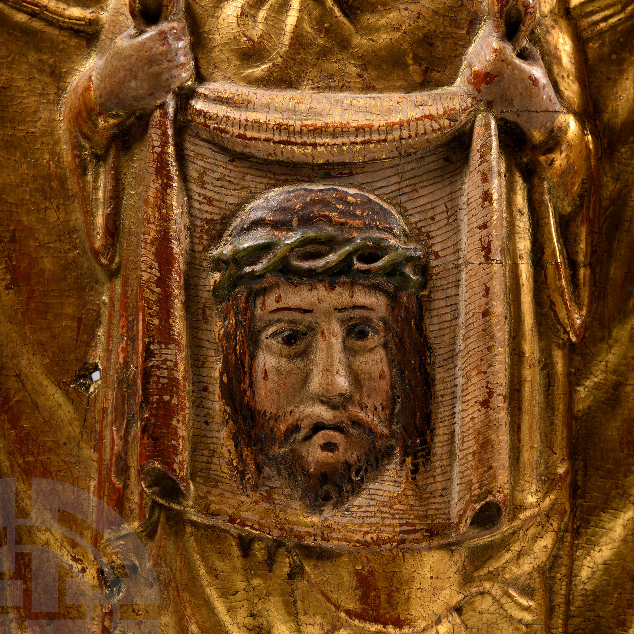 Medieval Tabernacle 'Sudarium' Carved in Relief - Image 2 of 4
