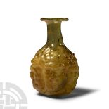 Roman Golden Glass Janus Head Flask