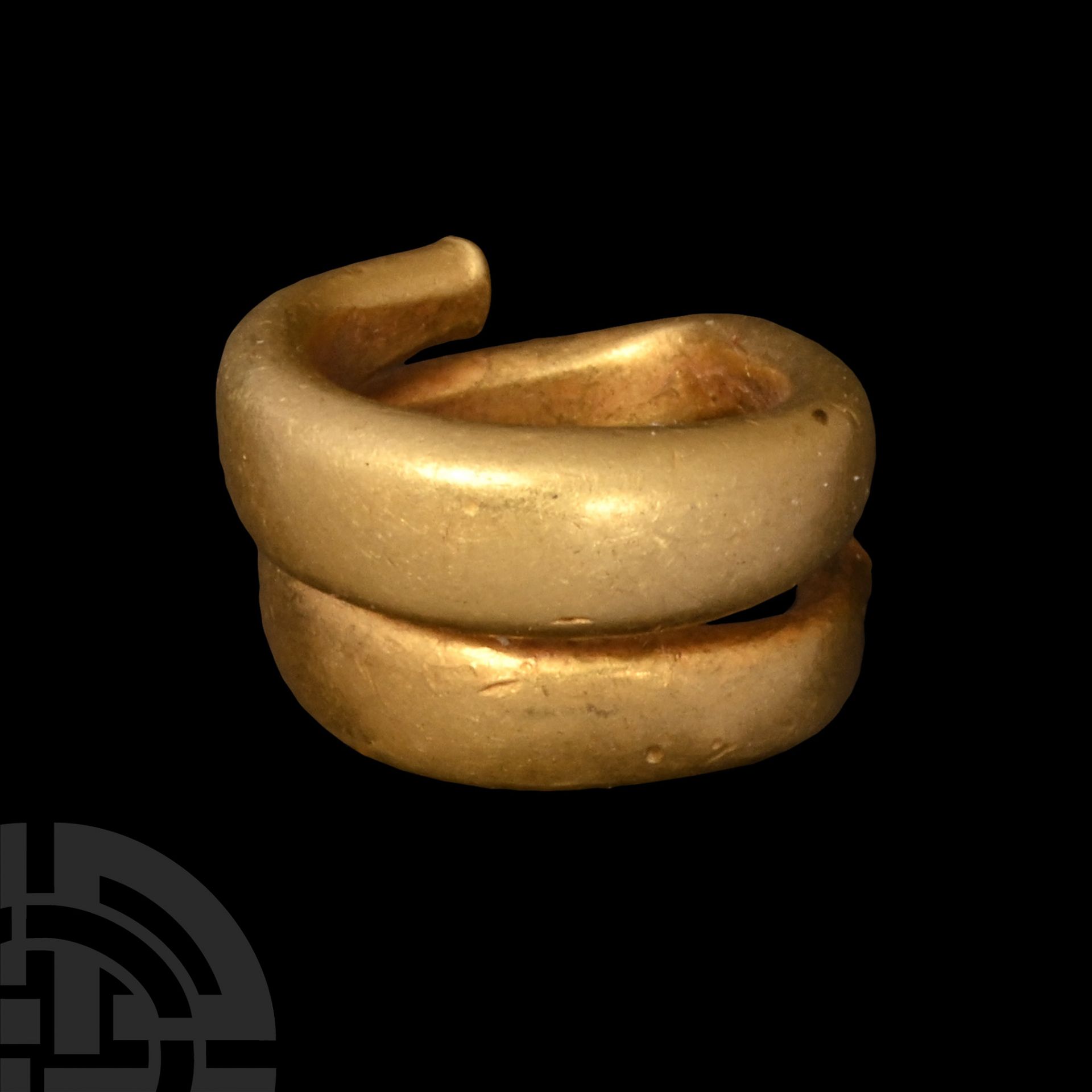 Bronze Age Heavy Gold Spiral Hair Ring - Image 2 of 2