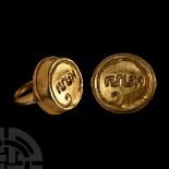South East Asian Gold Ring with Inscription