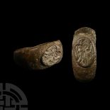 Roman Bronze Signet Ring with Victory