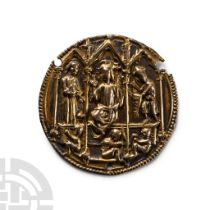 Medieval Silver Medallion with Scenes of the Resurrection
