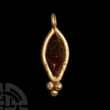 Medieval Gold Pendant with Garnet