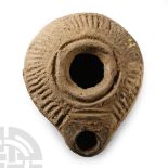 Late Roman Terracotta Slipper Oil Lamp