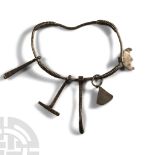 Viking Age Silver Bracelet with Pendants