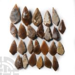 Stone Age Knapped Diamond-Shaped Arrowhead Collection