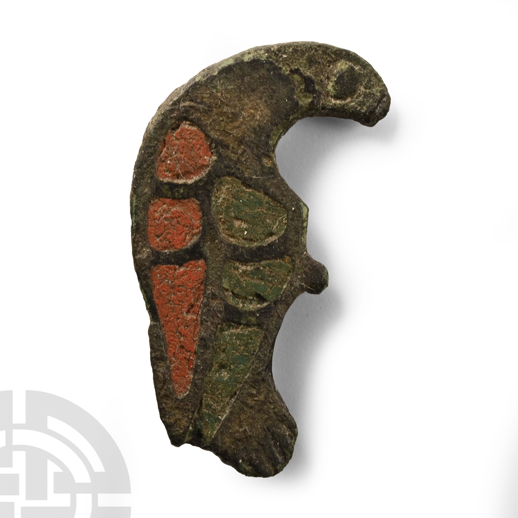 Roman Enamelled Bronze Eagle Plate Brooch