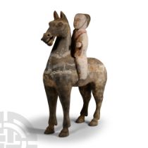 Chinese Han Horse and Rider Figure