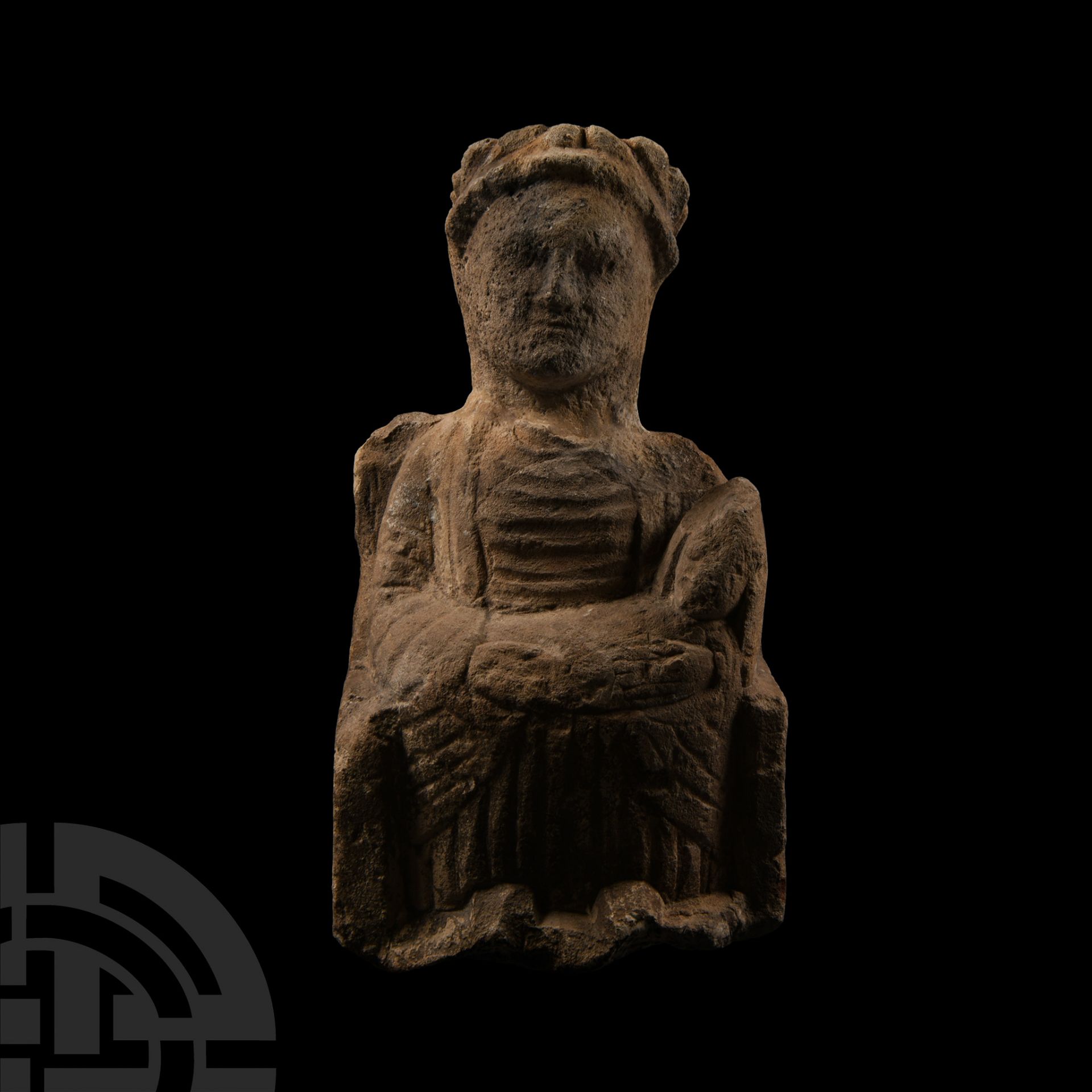 Cypriot Stone Goddess and Child Statue - Bild 3 aus 3