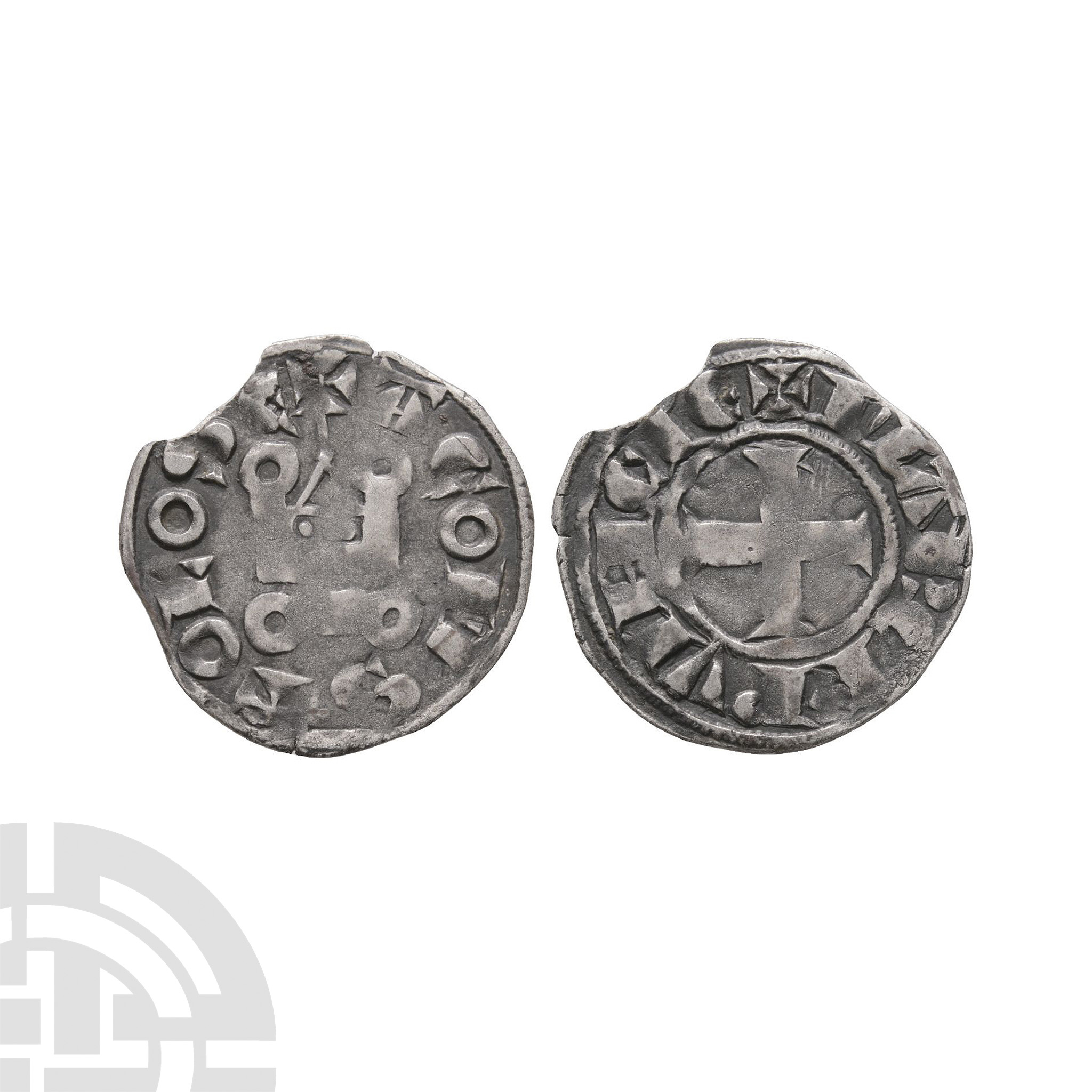 World Coins - Crusader Issues - Marquisar de Provence - Ailphonse de France AR Denier
