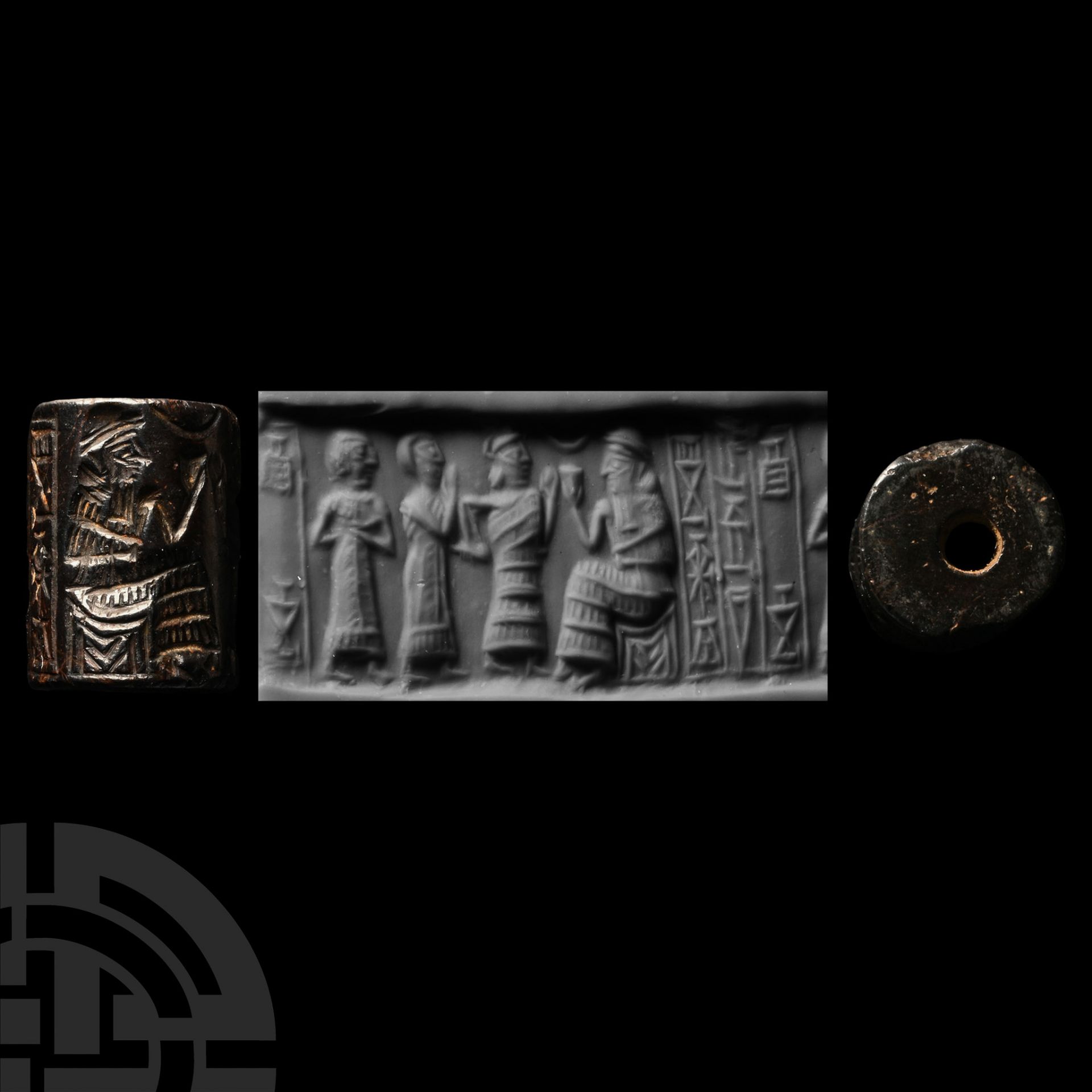 Akkadian Cylinder Seal with Presentation Scene