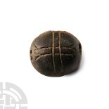 Phoenician Bronze Scaraboid Stamp Seal with Erotic Scene