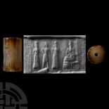 Akkadian Cylinder Seal with Water-God Enki