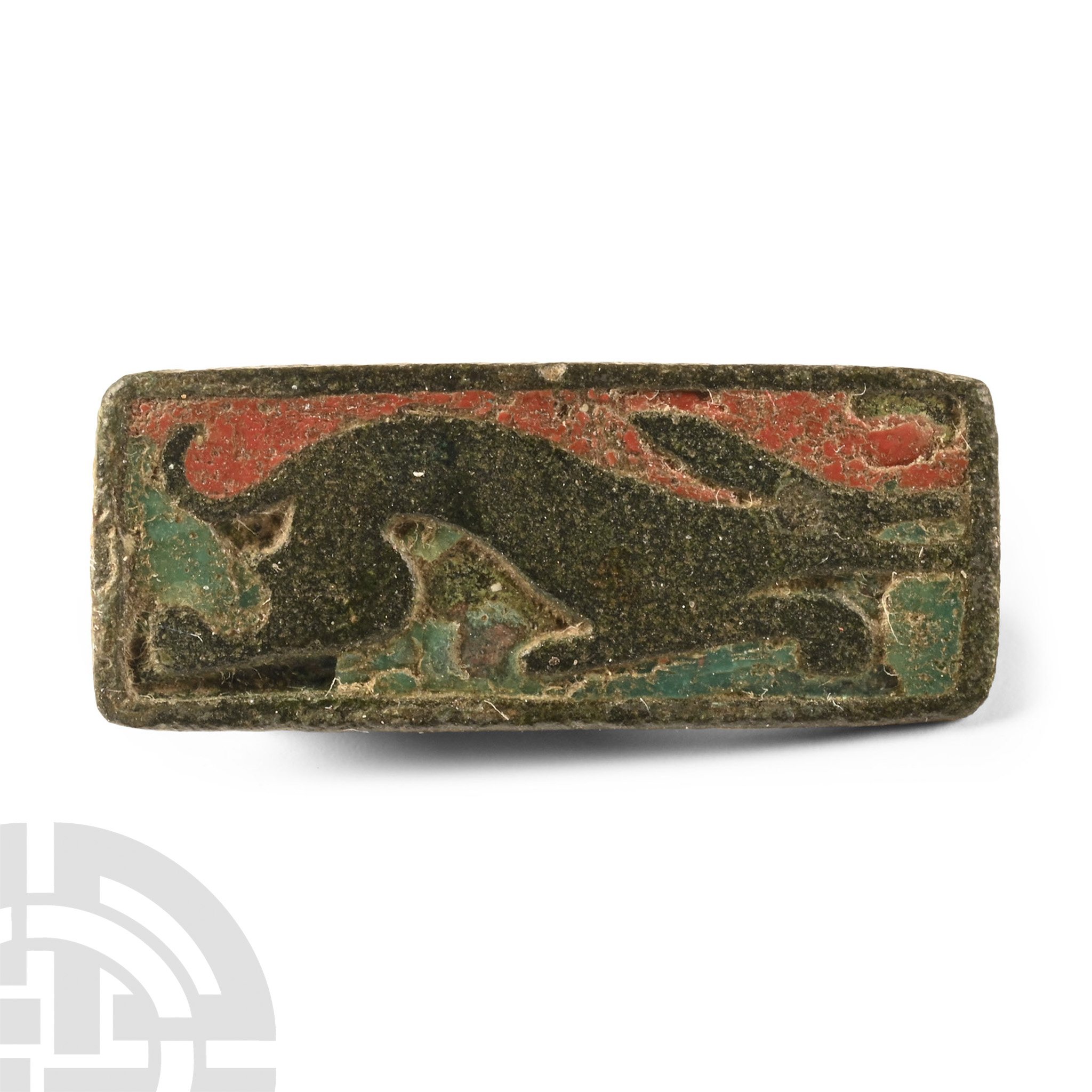 Roman Enamelled Bronze Hound Plate Brooch