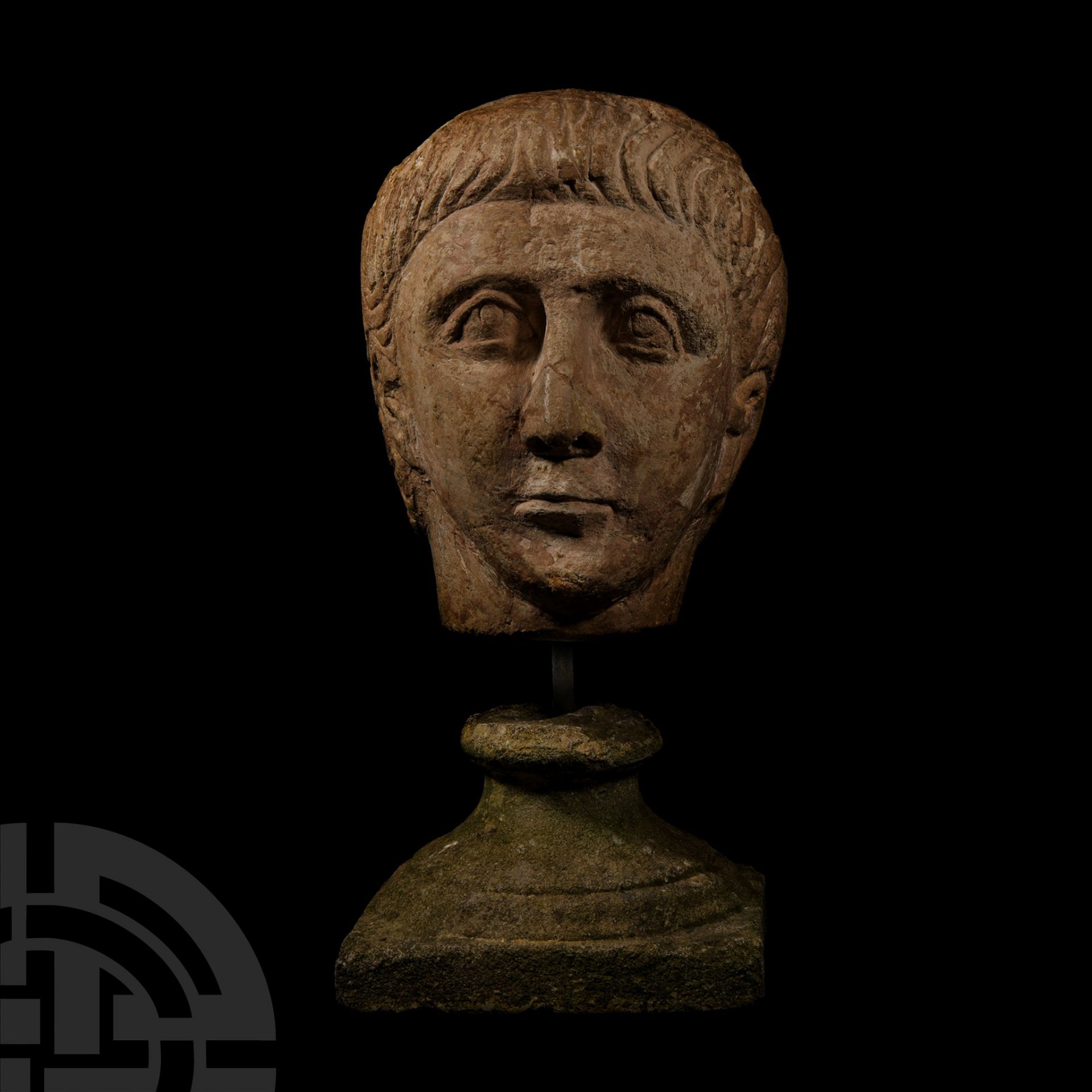 Over Life-Size Gallo-Roman Limestone Head of an Athlete - Image 4 of 4