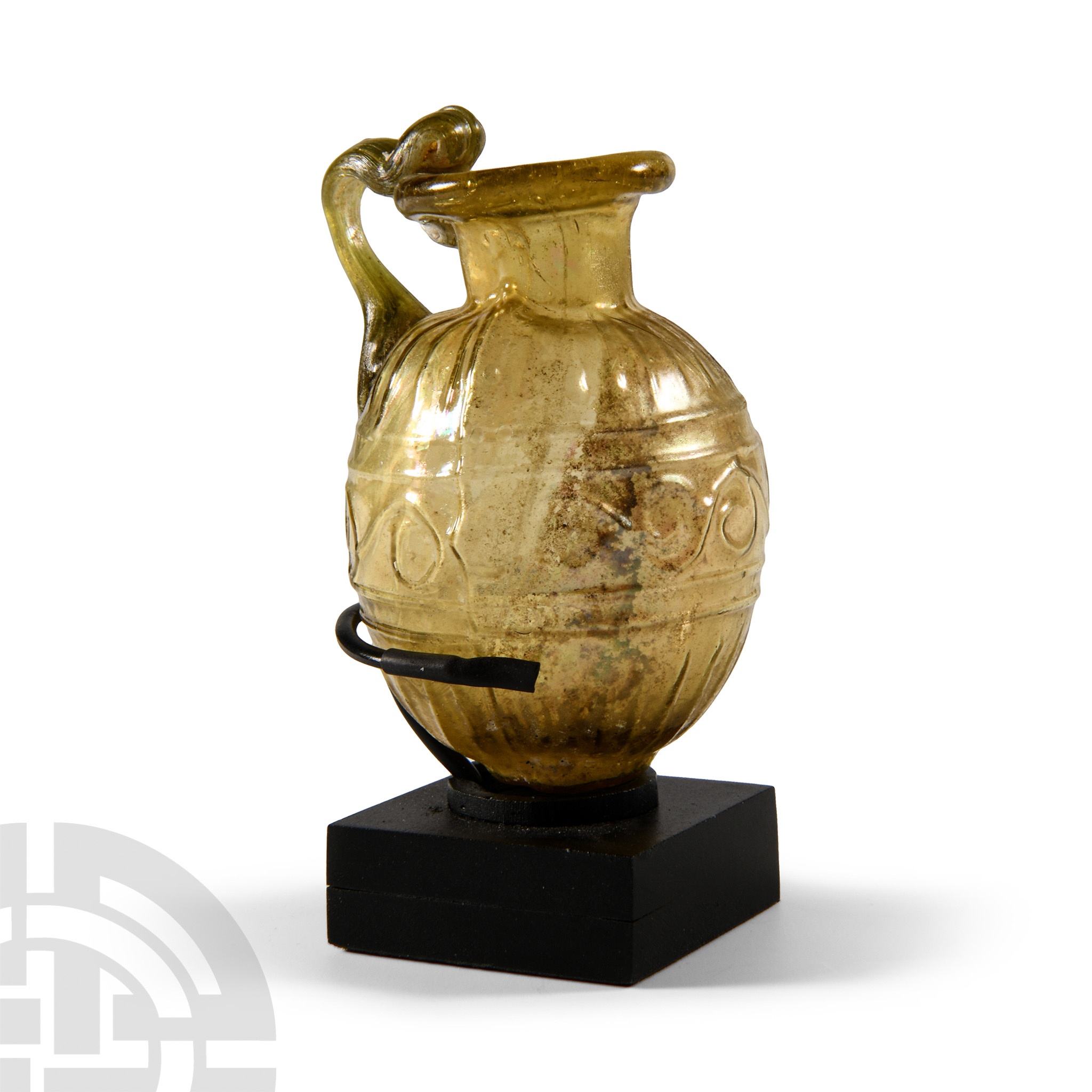 Roman Yellow Glass Flask - Image 3 of 4